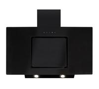 CDA Angled Extractor Black Glass With Level 2 Side Strips 90cm EVA90BL
