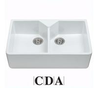 CDA Belfast 2.0 Bowl White Ceramic Kitchen Sink & Waste KC12WH