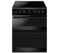 CDA CFC6100MB 60 cm Freestanding Ceramic Electric Cooker with Double Oven & Air-Fry Tray - Black - Energy Class A/A