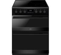 CDA CFC6100MB 60cm Electric Cooker with Ceramic Hob - Black - A Rated, Black