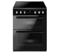 Cda CFC631BL Black 60cm Double Oven Electric Cooker with Ceramic Hob - Black