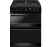 CDA CFD600MB 60cm Wide Dual Fuel Cooker with Double Oven, Black, A Rated