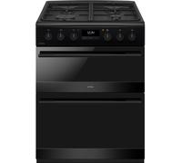 CDA CFD600MB 60cm Wide Dual Fuel Cooker with Double Oven, Black, A Rated