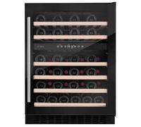 CDA 46 Bottle Capacity Dual Zone 60cm Freestanding Under Counter Wine Cooler - Black Glass