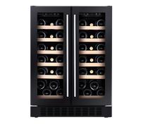 CDA 40 Bottle Capacity Dual Zone Freestanding 60cm Under Counter Wine Cooler - Black