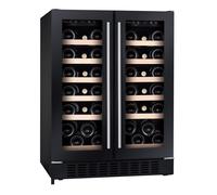 CDA CFWC624BL Black Double Door Freestanding Dual Zone Wine Cooler