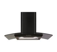 CDA ECP72BL 70 cm Curved Glass Chimney Cooker Hood - Black - Energy Class D