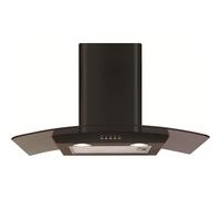 CDA ECP72BL 70cm Black Glass Chimney Cooker Hood Extractor Fan