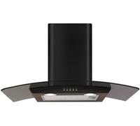 CDA ECP72BL 70cm Black Glass Chimney Cooker Hood Extractor Fan