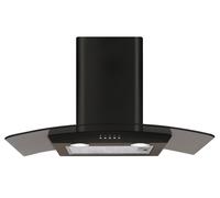 CDA ECP72BL 70cm Black Glass Chimney Cooker Hood Extractor Fan