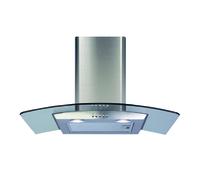 CDA 70cm Curved Glass Chimney Cooker Hood - Stainless Steel ECP72SS