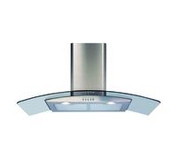 CDA ECP92SS 90cm Curved Glass Chimney Cooker Hood, Stainless Steel - Energy Class D