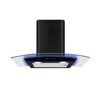 CDA EKP70BL Curved glass extractor with edge lighting, Ducted/re-circulating, Edge lighting in 3 colours