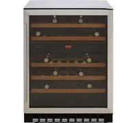 CDA FWC604SS 60cm Dual Zone Freestanding Under Counter Wine Cooler Stainless Steel, 400044397