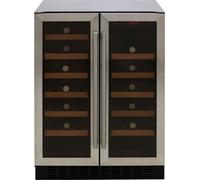 CDA FWC624SS 60cm Double Door Dual Zone Under Counter Wine Cooler Stainless Steel