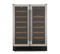 CDA FWC624SS 60cm Double Door Dual Zone Under Counter Wine Cooler Stainless Steel, 400044403