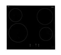 CDA HC6621FR 60cm Four Zone Ceramic Hob, Frameless Black Glass