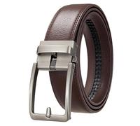 CdaTgley Ratchet Belt Men's Genuine Leather Ratchet Belt 1 3/8",Brown,110cm