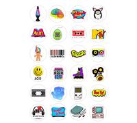 CDB 24 edible 90's stlye party decorations fondant Iced Icing CupCake Fairy bun Cake Toppers, 4cm