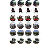 cdb 24 Flying Scotsman Steam Train edible kids childrens party decorations Cupcake Cake Toppers Wafer Rice Paper precut