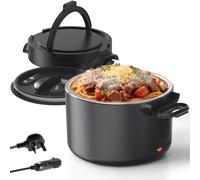 CDBEEE 100W Electric Lunch Box for Adults, 1L Portable Food Warmer for Meals & Soup - Rapid Heating, Leak-Proof 304 Stainless Steel Container - Car (12V/24V) & Home (230V) for Office/Travel