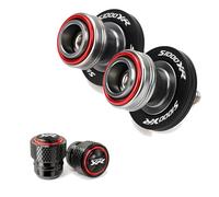 CDBFWD For BMW S1000XR S1000 XR S 1000 XR S 1000XR 2015-2024 2025 CNC M8 Motorcycle Swingarm Spools Slider Stand Screws Tire Valve Caps-2PCS-Red