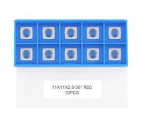CDBP 15mm R50 Square Carbide Inserts for Spiral Planer & Woodturning, 10PCS | 2" Radius Edge, Smooth Shearing Cut, Fits Spiral And Helical Heads, Precision Ground 15×15×2.5mm, Durable Tungsten Carbide