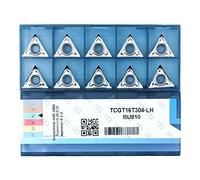 CDBP Carbide Inserts for Aluminum TCGT32.51 TCGT16T304-LH Triangle Turning Insert for metal lathe, 3/8 in, TCGT,10 pcs