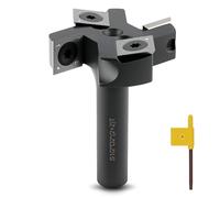 CDBP CNC Soilboard Surfacing Router Bits 1/2" Shank, 2" Cutting Diameter with 2+2 Wing, 14mm Carbide Insert Planer Bit for Slab Flattening Woodworking Levelling and Face Milling