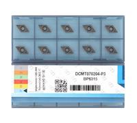 CDBP DCMT21.51 Dcmt070204 Carbide indexable Inserts for Lathe Turning Tools, DCMT Insert for Steel, 10 Pcs