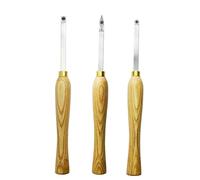 CDBP Mini Carbide Tipped Woodturning Chisels Wood Lathe Tools 3pcs Rougher Detailer Finisher Made of Stainless Steel with Woodhandle and 3pcs Matched Carbide Cutters