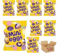 Cdbury Mini Eggs Chocolate, 80g, Milk Chocolate in Sugar Shell, Easter Treat, Vegetarian (Pck of 12 (Half Box))