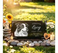 CDBUY Personalised Pet Memorial Stone with Photo and Text