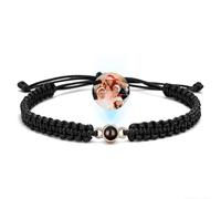 CDBUY Personalized Photo Projection Bracelet, Custom Picture Inside, Gift for Women and Men (Rose Gold Projection Pendant)