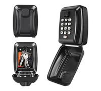 CDC DIGI Key Safe Wall Mounted,12-Digit Combination Security Key Lock Box Outdoor with Waterproof and Anti-Theft Keysafe,Key Storage Box for Home/Garage/Construction Site/Hotel（Black）