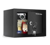 CDC DIGI® Safe Box for Office Use, Small Steel Home Safe Box with 4 Keys, Safety Box for Money Jewellery Documents Valuables 6.6L Black