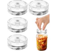CDDCWZ Set of 4 Fermenting Weights with Diameter 7 cm, Glass Weights for Fermenting Vegetables in Brine, Ideal for Fermenting Sauerkraut Kimchi, Cucumbers and Other Fermented Foods