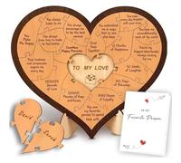 CDDFUNGO 1 Year Together Gifts for Boyfriend or Girlfriend - Romantic First Anniversary Wooden Gift for Him & Her, Cute Dating Idea for Couples, Valentines Day Birthday Gift