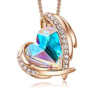 CDE Necklace Women's Rose Gold Heart Necklace for Women Jewellery with Elegant Gift Packaging Christmas Gift for Her Wife Girlfriend Mum Valentine's Day / Party / Wedding Day / Anniversary / Birthday,