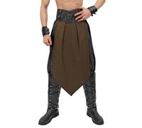Cdecgo Loincloth for Men Medieval Cotton Blend Loin Cloth Knight Warrior Costume Renaissance Fair LARP Attire, Brown, One size