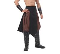 Cdecgo Medieval Loincloth Cotton Blend for Men Adjustable Renaissance Loin Cloth Knight Warrior Costume LARP, Black, Large