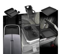 CDEFG 3PCS for 2022-2025 2026 Rivian R1T / R1S Center Console Cup Holder Insert & Wireless Charing Pad & Center Console Armrest Organizer Tray Silicone Mat Accessories