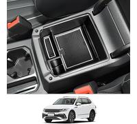 CDEFG Compatible avec VW Ti-guan 2 2016-2023 / Seat Tarraco FR 2019+ Boîte de Rangement de Voiture Console Centrale Organizer Conteneur pour avec Porte-Monnaie pour Cartes à Monnaie Accessoire (Blanc)