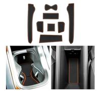 CDEFG Compatible with Cupra Born 2021-2023 Rubber Mats, Non-Slip Mats Centre Console Anti-Slip Cup Drink Holder Rubber Mat Armrest Storage Pads Door Slots Born V1 V2 V3 e-Boost Accessories (Orange)