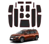 CDEFG Compatible with Dacia Jogger 2021-2024 Hybrid/Extreme Rubber Mats, Non-Slip Mats Centre Console Anti-Slip Cup Drink Holder Rubber Mat Armrest Storage Pads Door Slots Car Interior Accessories