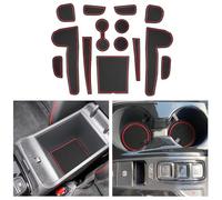 CDEFG Compatible with Hyundai Tucson NX4 2023 2022 2021 Rubber Mats, Non-Slip Mats Centre Console Anti-Slip Cup Drink Holder Rubber Mat Armrest Storage Pads Door Slots Car Interior Accessories (Red)