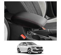 CDEFG Compatible with Skoda Kamiq 2019-2024 2025 Centre Armrest Armrest Lid Cover Scratch Protection Centre Console Faux Leather Armrest Box Cover Car Kamiq 2024 Accessories (Red)