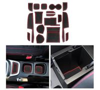 CDEFG Compatible with Suzuki Vitara LY Hybrid 2016-2023 2024, Rubber Mats Center Console Anti-Slip Mats Non-Slip Cup Holder Rubber Mat Armrest Vitara LY 2024 Accessory (Automatic Transmission Red)