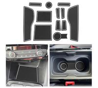 CDEFG Compatible with Vauxhall Mokka B/Mokka-e EV 2021-2025 2026 Rubber Mats, Non-Slip Mats Centre Console Anti-Slip Cup Drink Holder Rubber Mat Armrest Storage Pads Door Slots Accessories (White)