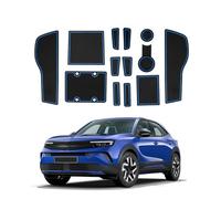 CDEFG Compatible with Vauxhall Mokka B/Mokka-e EV 2021-2025 2026 Rubber Mats, Non-Slip Mats Centre Console Anti-Slip Cup Drink Holder Rubber Mat Armrest Storage Pads Door Slots Accessories (Blue)